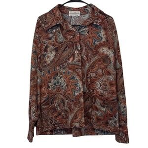 Vintage James Kenrob by Dalton Long Sleeve Button Up Blouse No‎ Size Paisley